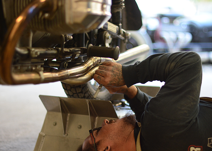 Tommy fabbing exhaust