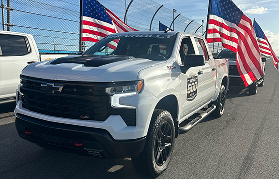 Chevy Trucks with American Flags